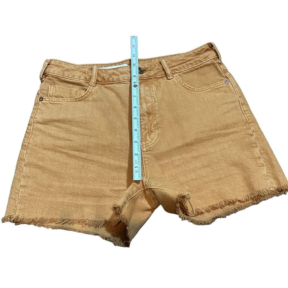 Pilcro by Anthropologie Women Rust Brown Mustard Denim Distressed Shorts Sz 26 - Picture 5 of 8